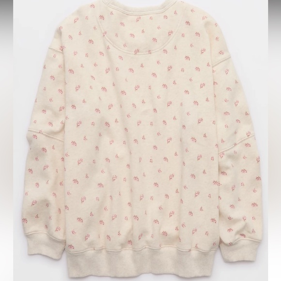 Aerie Cream Top with Pink Floral Design - Picture 2 of 4